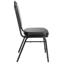 National Public Seating 9310-BT Stacking Chair w/ Panther Black Vinyl Back & Seat - Steel Frame, Black thumbnail 5