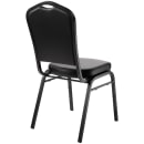 National Public Seating 9310-BT Stacking Chair w/ Panther Black Vinyl Back & Seat - Steel Frame, Black thumbnail 6