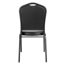 National Public Seating 9310-BT Stacking Chair w/ Panther Black Vinyl Back & Seat - Steel Frame, Black thumbnail 7