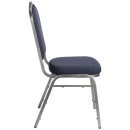 National Public Seating 9354-SV Stacking Chair w/ Midnight Blue Fabric Back & Seat - Steel Frame, Silver Vein thumbnail 5