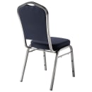 National Public Seating 9354-SV Stacking Chair w/ Midnight Blue Fabric Back & Seat - Steel Frame, Silver Vein thumbnail 6