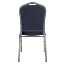 National Public Seating 9354-SV Stacking Chair w/ Midnight Blue Fabric Back & Seat - Steel Frame, Silver Vein thumbnail 7