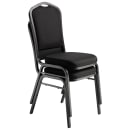 National Public Seating 9360-BT Stacking Chair w/ Ebony Black Fabric Back & Seat - Steel Frame, Black thumbnail 2