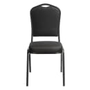 National Public Seating 9360-BT Stacking Chair w/ Ebony Black Fabric Back & Seat - Steel Frame, Black thumbnail 4