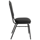 National Public Seating 9360-BT Stacking Chair w/ Ebony Black Fabric Back & Seat - Steel Frame, Black thumbnail 5
