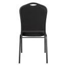 National Public Seating 9360-BT Stacking Chair w/ Ebony Black Fabric Back & Seat - Steel Frame, Black thumbnail 7