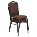 National Public Seating 9361-BT Stacking Chair w/ Natural Chocolatier Fabric Back & Seat - Steel Frame, Black thumbnail 2