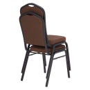 National Public Seating 9361-BT Stacking Chair w/ Natural Chocolatier Fabric Back & Seat - Steel Frame, Black thumbnail 3