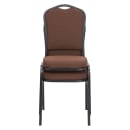 National Public Seating 9361-BT Stacking Chair w/ Natural Chocolatier Fabric Back & Seat - Steel Frame, Black thumbnail 4