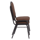 National Public Seating 9361-BT Stacking Chair w/ Natural Chocolatier Fabric Back & Seat - Steel Frame, Black thumbnail 6