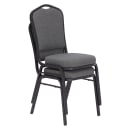 National Public Seating 9362-BT Stacking Chair w/ Natural Graystone Fabric Back & Seat - Steel Frame, Black thumbnail 2
