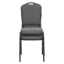 National Public Seating 9362-BT Stacking Chair w/ Natural Graystone Fabric Back & Seat - Steel Frame, Black thumbnail 3