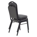 National Public Seating 9362-BT Stacking Chair w/ Natural Graystone Fabric Back & Seat - Steel Frame, Black thumbnail 4