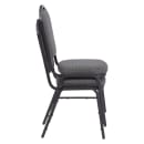 National Public Seating 9362-BT Stacking Chair w/ Natural Graystone Fabric Back & Seat - Steel Frame, Black thumbnail 6
