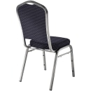 National Public Seating 9364-SV Stacking Chair w/ Diamond Pattern Navy Fabric Back & Seat - Steel Frame, Silver Vein thumbnail 5