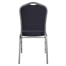 National Public Seating 9364-SV Stacking Chair w/ Diamond Pattern Navy Fabric Back & Seat - Steel Frame, Silver Vein thumbnail 6
