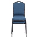 National Public Seating 9374-BT Stacking Chair w/ Natural Blue Fabric Back & Seat - Steel Frame, Black thumbnail 4