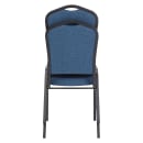 National Public Seating 9374-BT Stacking Chair w/ Natural Blue Fabric Back & Seat - Steel Frame, Black thumbnail 5