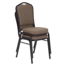 National Public Seating 9378-BT Stacking Chair w/ Natural Taupe Fabric Back & Seat - Steel Frame, Black thumbnail 3
