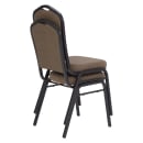 National Public Seating 9378-BT Stacking Chair w/ Natural Taupe Fabric Back & Seat - Steel Frame, Black thumbnail 5