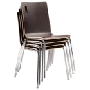 National Public Seating BCC21 Café Chair w/ Espresso Wood Back & Seat - Steel Frame, Silver thumbnail 3