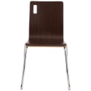 National Public Seating BCC21 Café Chair w/ Espresso Wood Back & Seat - Steel Frame, Silver thumbnail 4