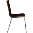 National Public Seating BCC21 Café Chair w/ Espresso Wood Back & Seat - Steel Frame, Silver thumbnail 5