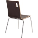 National Public Seating BCC21 Café Chair w/ Espresso Wood Back & Seat - Steel Frame, Silver thumbnail 6
