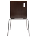 National Public Seating BCC21 Café Chair w/ Espresso Wood Back & Seat - Steel Frame, Silver thumbnail 7