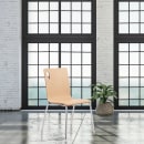 National Public Seating BCC22 Café Chair w/ Natural Wood Back & Seat - Steel Frame, Silver thumbnail 11