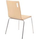 National Public Seating BCC22 Café Chair w/ Natural Wood Back & Seat - Steel Frame, Silver thumbnail 6