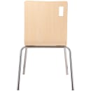 National Public Seating BCC22 Café Chair w/ Natural Wood Back & Seat - Steel Frame, Silver thumbnail 7