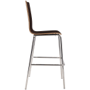 National Public Seating BCS21 Bar Stool w/ Espresso Wood Back & Espresso Wood Seat, Silver thumbnail 4