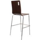 National Public Seating BCS21 Bar Stool w/ Espresso Wood Back & Espresso Wood Seat, Silver thumbnail 5