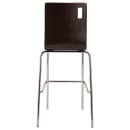 National Public Seating BCS21 Bar Stool w/ Espresso Wood Back & Espresso Wood Seat, Silver thumbnail 6