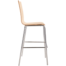 National Public Seating BCS22 Bar Stool w/ Natural Wood Back & Natural Wood Seat, Silver thumbnail 4
