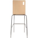 National Public Seating BCS22 Bar Stool w/ Natural Wood Back & Natural Wood Seat, Silver thumbnail 6