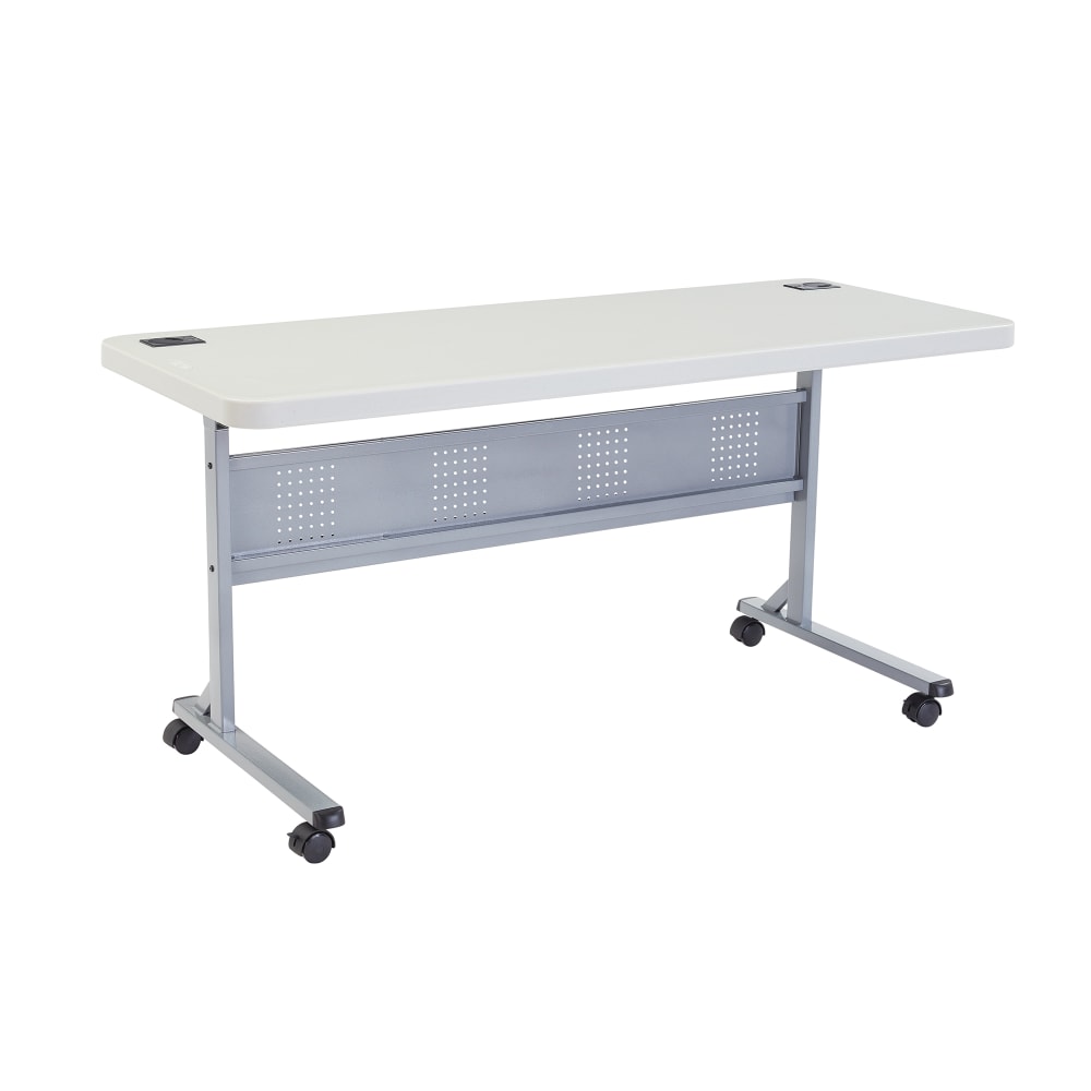 National Public Seating BPFT-2460 Desk Height Training Table w/ 1 3/4" Top, 24"W x 60"L, Speckled Grey