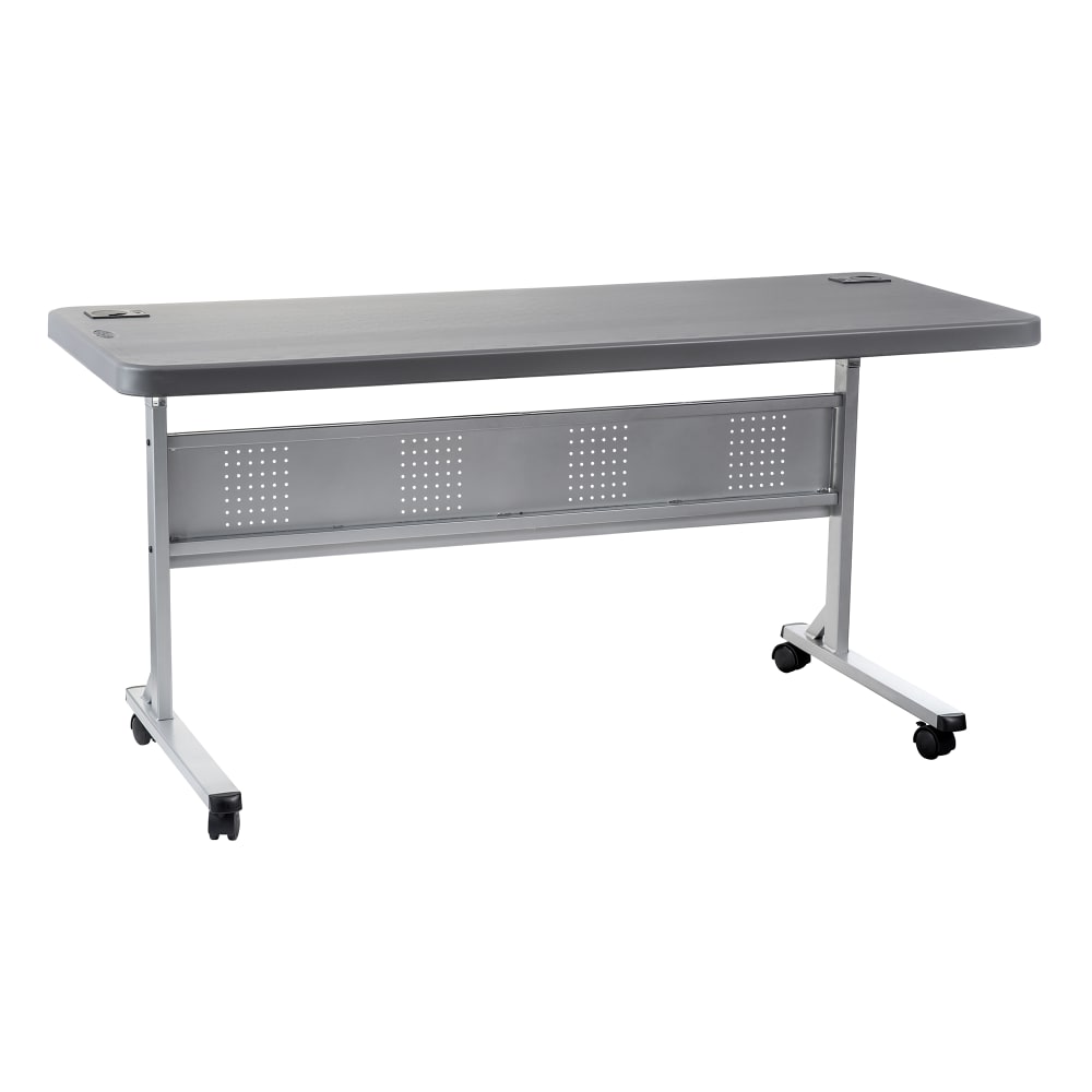National Public Seating BPFT-2460-20 Desk Height Training Table w/ 1 3/4" Top, 24"W x 60"L, Charcoal Slate