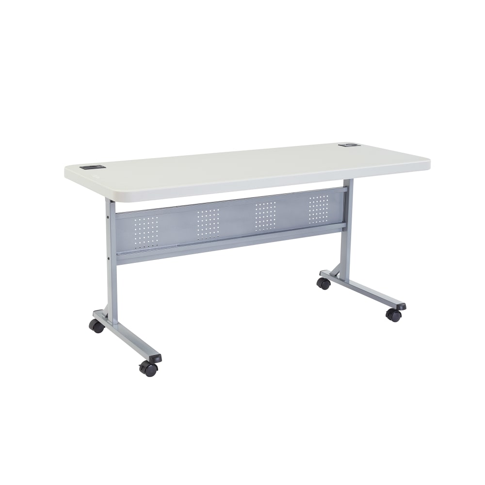 National Public Seating BPFT-2472 Desk Height Training Table w/ 1 3/4" Top, 24"W x 72"L, Speckled Grey