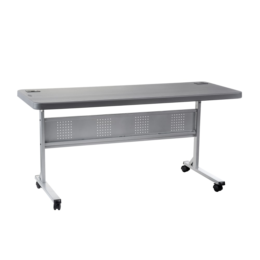 National Public Seating BPFT-2472-20 Desk Height Training Table w/ 1 3/4" Top, 24"W x 72"L, Charcoal Slate