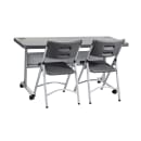 National Public Seating BPFT-2472-20 Desk Height Training Table w/ 1 3/4" Top, 24"W x 72"L, Charcoal Slate thumbnail 7