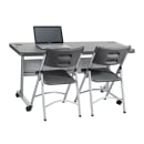 National Public Seating BPFT-2472-20 Desk Height Training Table w/ 1 3/4" Top, 24"W x 72"L, Charcoal Slate thumbnail 8