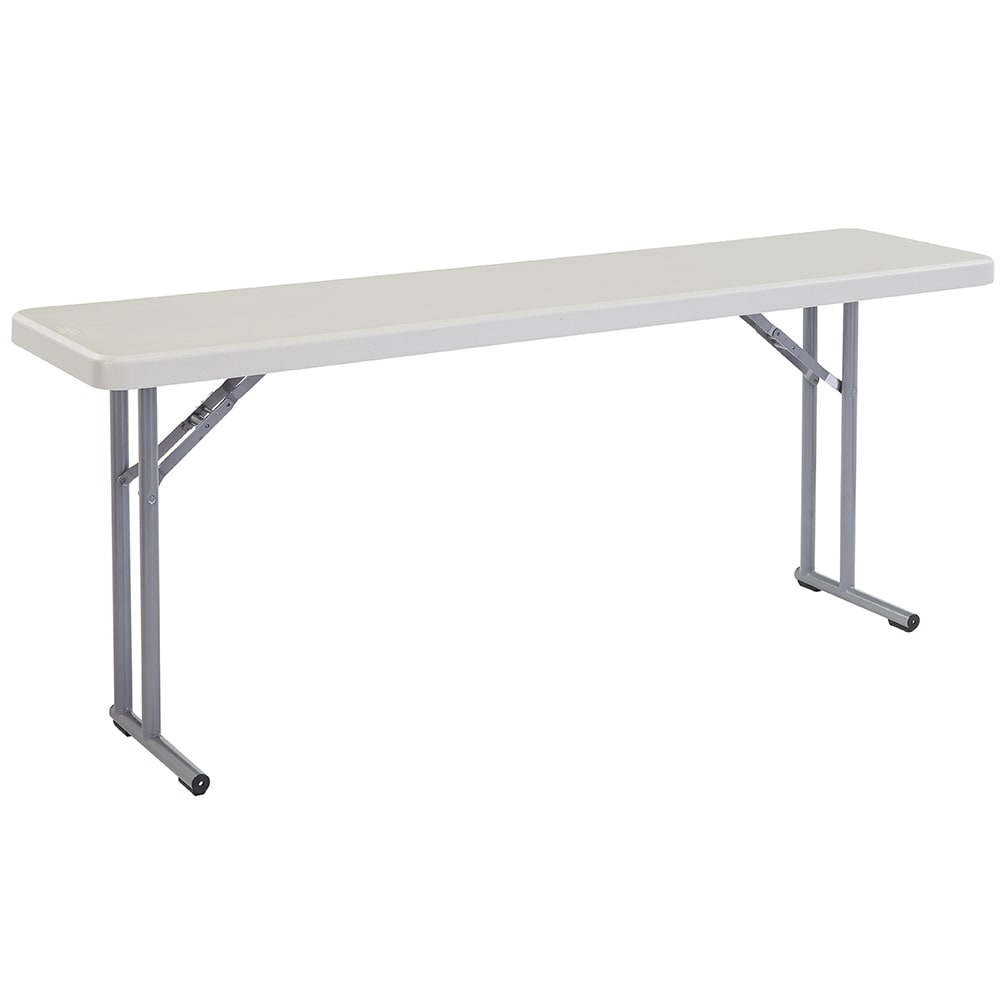National Public Seating BT1872 Folding Table w/ Speckled Gray Plastic Top & Gray Steel Frame - 72"L x 18"W x 29 1/2"H
