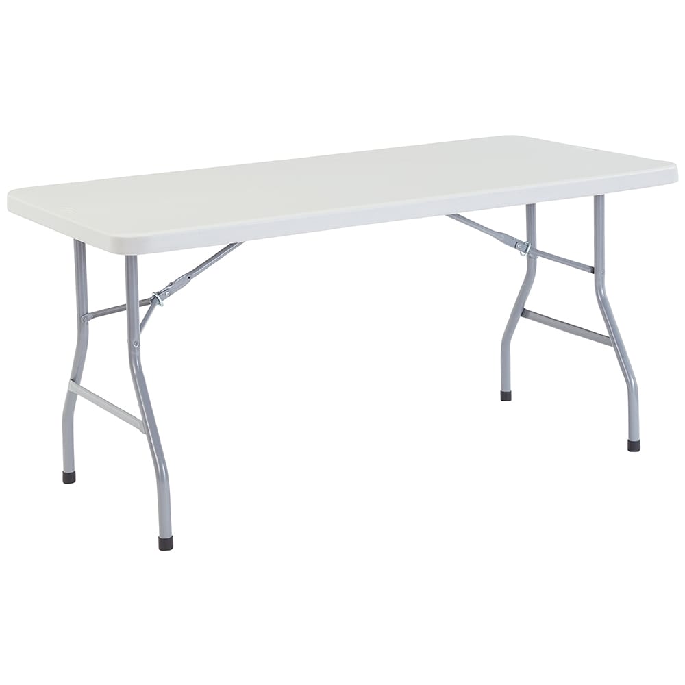 National Public Seating BT3060 Folding Table w/ Speckled Gray Plastic Top & Gray Steel Frame - 60"L x 30"W x 29 1/2"H