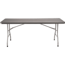 National Public Seating BT3072-20 Folding Table w/ Charcoal Plastic Top & Silvertone Frame - 72"L x 30"W x 29 1/2"H thumbnail 2