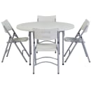 National Public Seating BT48R 48" Round Folding Table w/ Speckled Gray Plastic Top & Gray Steel Frame - 29 1/2"H thumbnail 6
