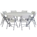 National Public Seating BT71R 71" Round Folding Table w/ Speckled Gray Plastic Top & Gray Steel Frame - 29 1/2"H thumbnail 5