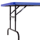 National Public Seating BTA-3072-04 Rectangular Folding Table w/ Blue Plastic Top & Black Steel Frame - 72"L x 30"W thumbnail 4