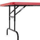 National Public Seating BTA-3072-40 Rectangular Folding Table w/ Red Plastic Top & Black Steel Frame - 72"L x 30"W thumbnail 4